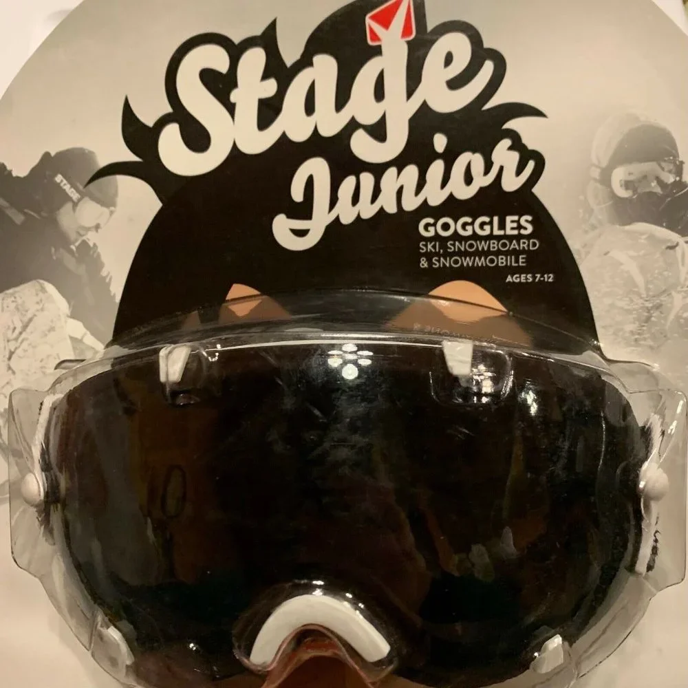Stage Junior Goggles Ski Snowmobile Straps Helmet compatible Anti-fog